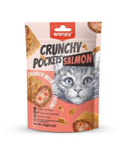 تشویقی گربه ونپی مدل Crunchy Pockets Salmon با طعم ماهی سالمون و خاویار وزن 60 گرم