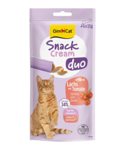 بستنی گربه جیم کت مدل Snack Cream Duo طعم ماهی سالمون و گوجه فرنگی وزن 90 گرم