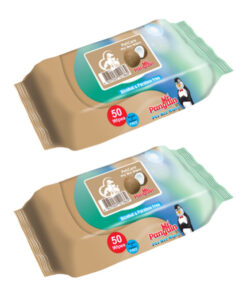 دستمال مرطوب حیوانات خانگی مستر پنگوئن مدل Coconut وزن 300 گرم بسته 2 عددی