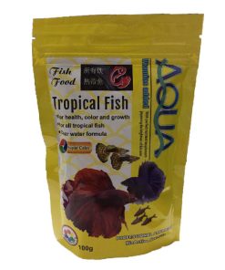 غذای ماهی آکوا مدل tropical fishوزن 100 گرم