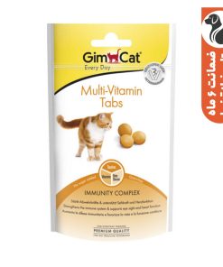 قرص مولتی ویتامین گربه جیم کت مدل Multi-Vitamin Tabs طعم شیر وزن 40 گرم