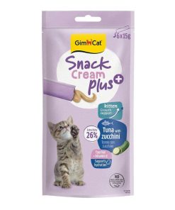 بستنی بچه گربه جیم کت مدل Snack Cream Kitten Plus طعم ماهی تن و کدو وزن 90 گرم