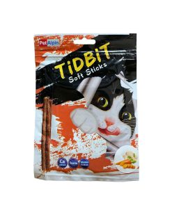 غذای تشویقی گربه تیدبیت مدل مرغ و هویج وزن 60 گرم