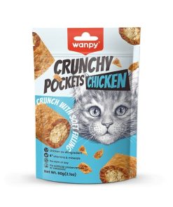تشویقی گربه ونپی مدل Crunchy Pockets Chicken با طعم مرغ وزن 60 گرم