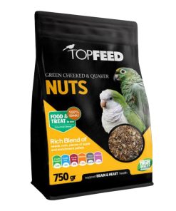 خوراک آجیلی گرین چیک پرندگان تاپ فید Topfeed Green Cheeked & Quaker وزن 750 گرم
